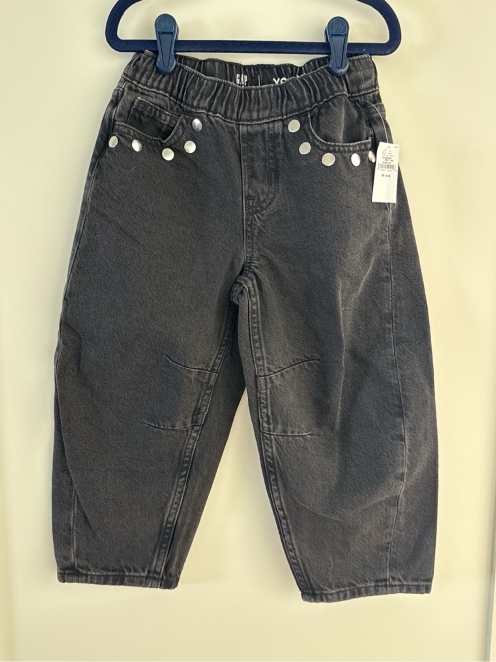 GAP Kids Black Stud-Accent Denim Barrel Jeans